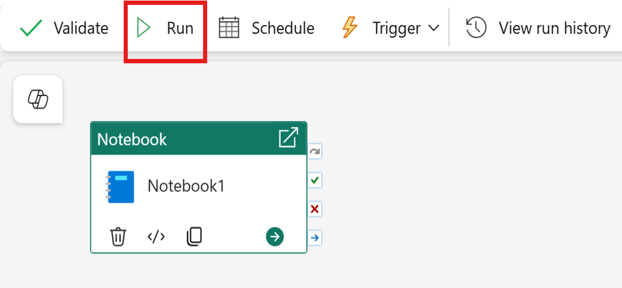 Pipeline Run tab with the Run button.